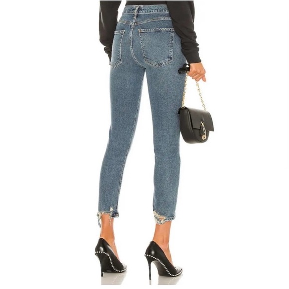 Agolde Toni Mid Rise Straight Distressed Jeans - Picture 2 of 9